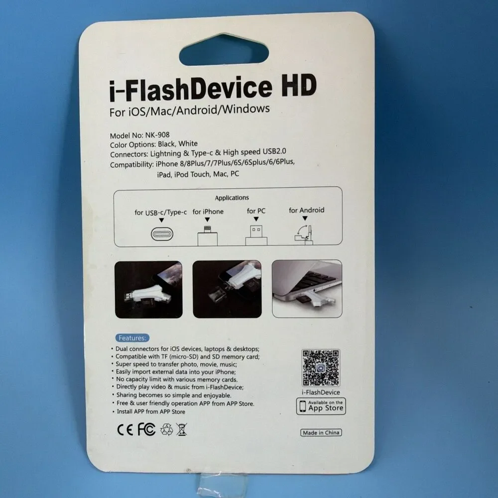 Flash Drive 4 In 1 USB Micro SD TF Memory Card Reader Adapter iPhone Android PC